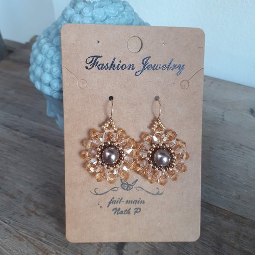 Boucles fleurs dorée