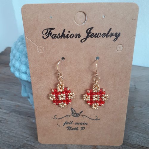 Boucles tressée rouge et dorée