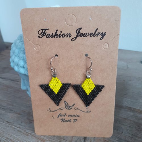 Boucles fantaisie tressée noire et jaune