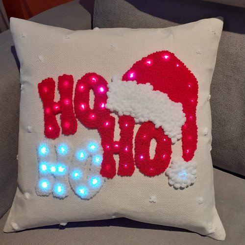 Coussin lumineux ho ho ho