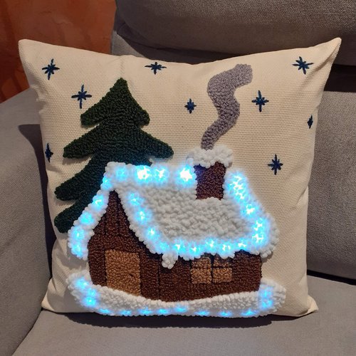 Coussin lumineux chalet