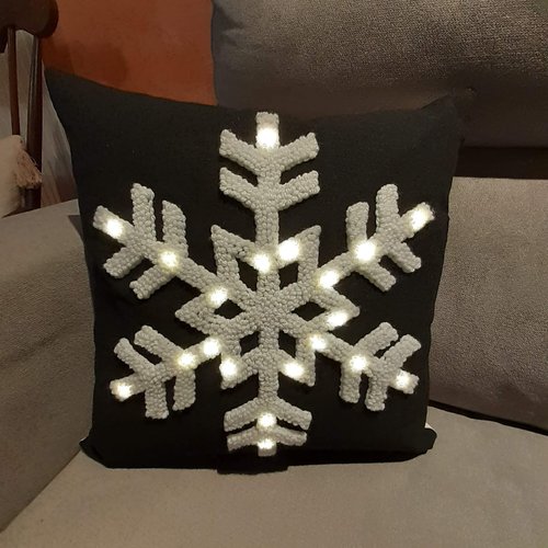Coussin lumineux flocon de neige