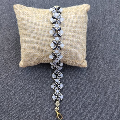 Bracelet maïa blanc et noir