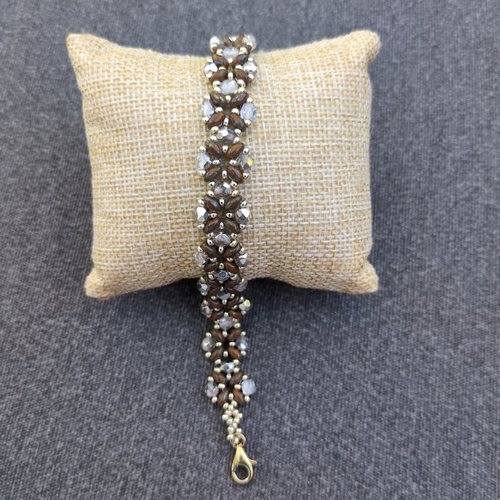 Bracelet maïa marron et argent