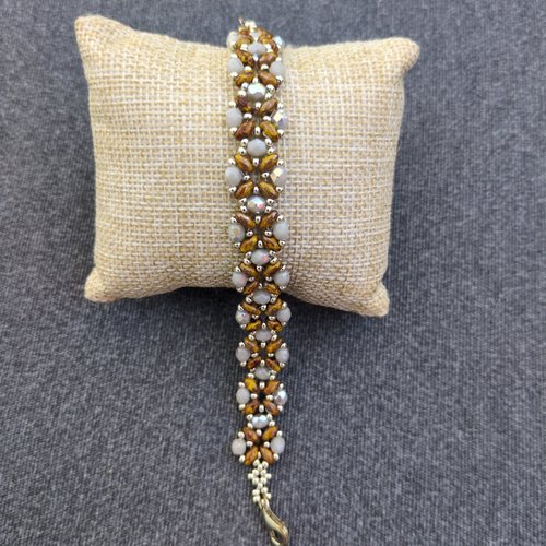 Bracelet maïa caramel et nacré