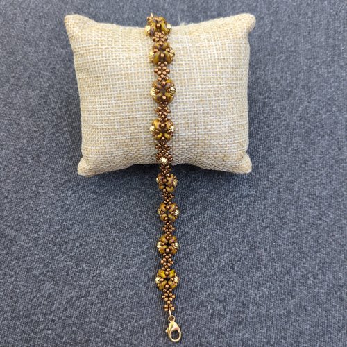 Bracelet flore caramel et or