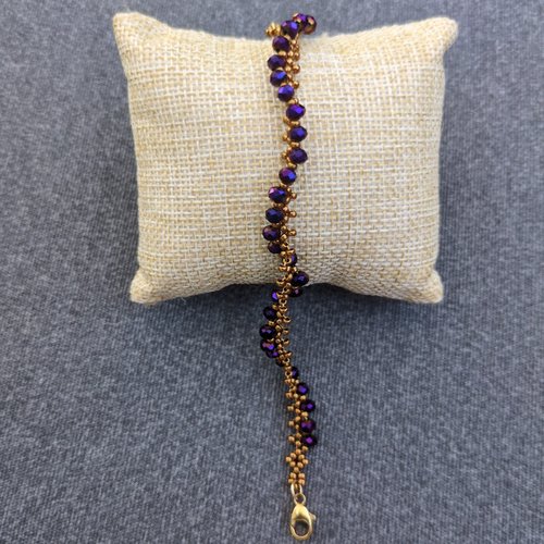 Bracelet vesta violet et bronze