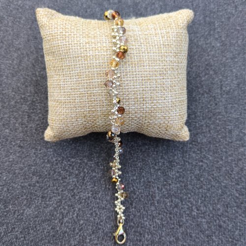 Bracelet vesta ton caramel et argent