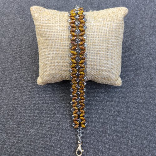 Bracelet cérès caramel et argent