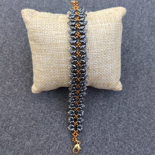 Bracelet cérès gris argenté et bronze