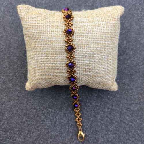 Bracelet héra violet et bronze