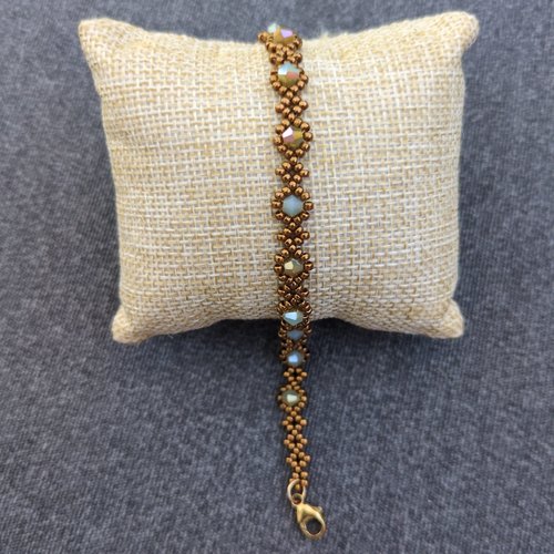 Bracelet héra irisé et bronze