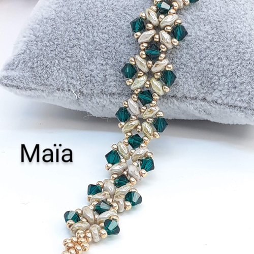 Bracelet maïa vert émeraude