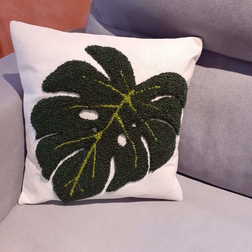 House coussin feuille de monstera
