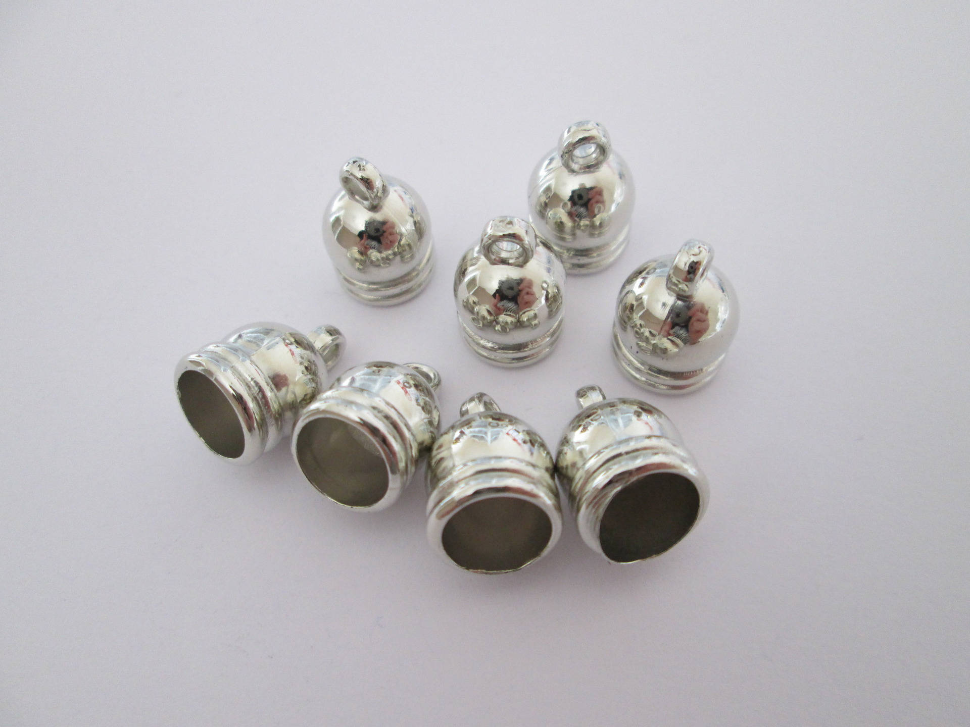 LOT de 40 EMBOUTS TUBE à COLLER écraser 9 x 3mm pour CORDON 2mm ARGENTE perles