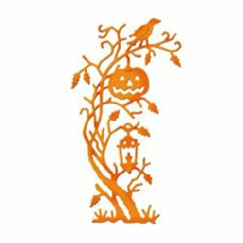 Découpe  scrapbooking branches avec citrouille, corbeau,  lanterne, halloween, embellissement,  création, die cut