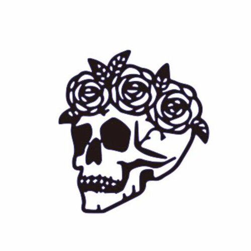 Découpe scrapbooking halloween tête de mort, crâne,couronne de roses, embellissement, die cut , décor, décoration,