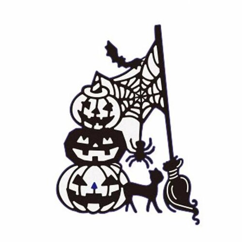 Découpe scrapbooking halloween citrouille araignée chauve souris, chat balai, décor, embellissement, die cut ,
