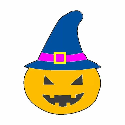 Découpe scrapbooking citrouille avec son chapeau, orange, halloween, embellissement, décor, papier, création, die cut