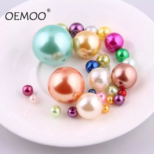 5 perles abs multicolores 16 mm  pour scrapbooking, brads, embellissement, cadeau, décoration, décor, die cut