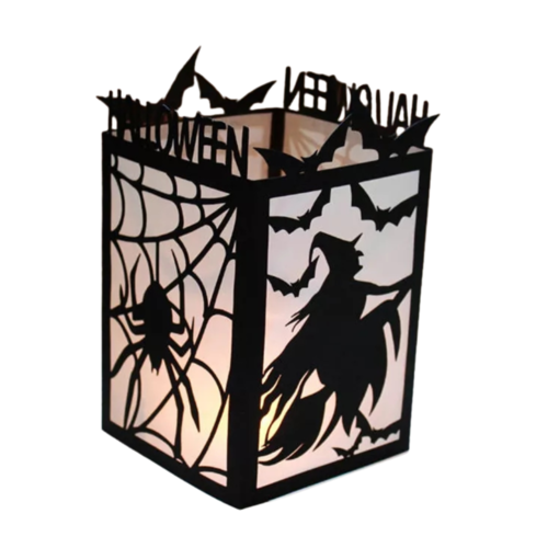 2 découpes scrapbooking lanterne d'halloween,sorcière chauves souris, fantômes, papier, embellissement, die cut