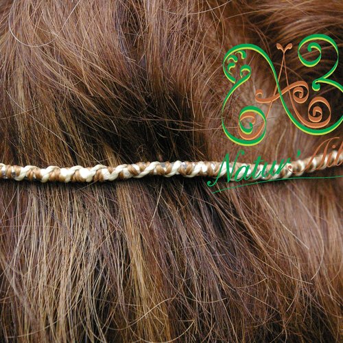 " headband maïta"  bijoux de cheveux originaux et amovible blanc doré strassl#bracelet#dreads#boho#macramé#bijoux#unique#tresse