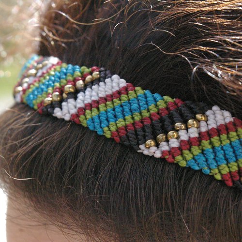 " headband maïta"  bijoux de cheveux originaux et amovible diadème l#bracelet#dreads#boho#macramé#bijoux#unique#tresse#mariage