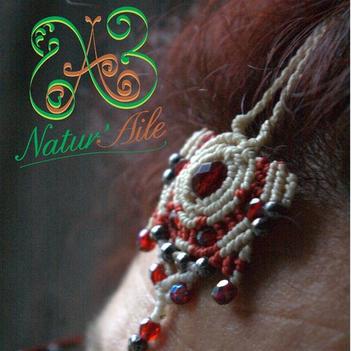 Tiare tika maïta blanche et perles multifacette rouge et métal #tiare #maïta#rouge#bijoux de cheveux#cheveux#indien#bijoux#original