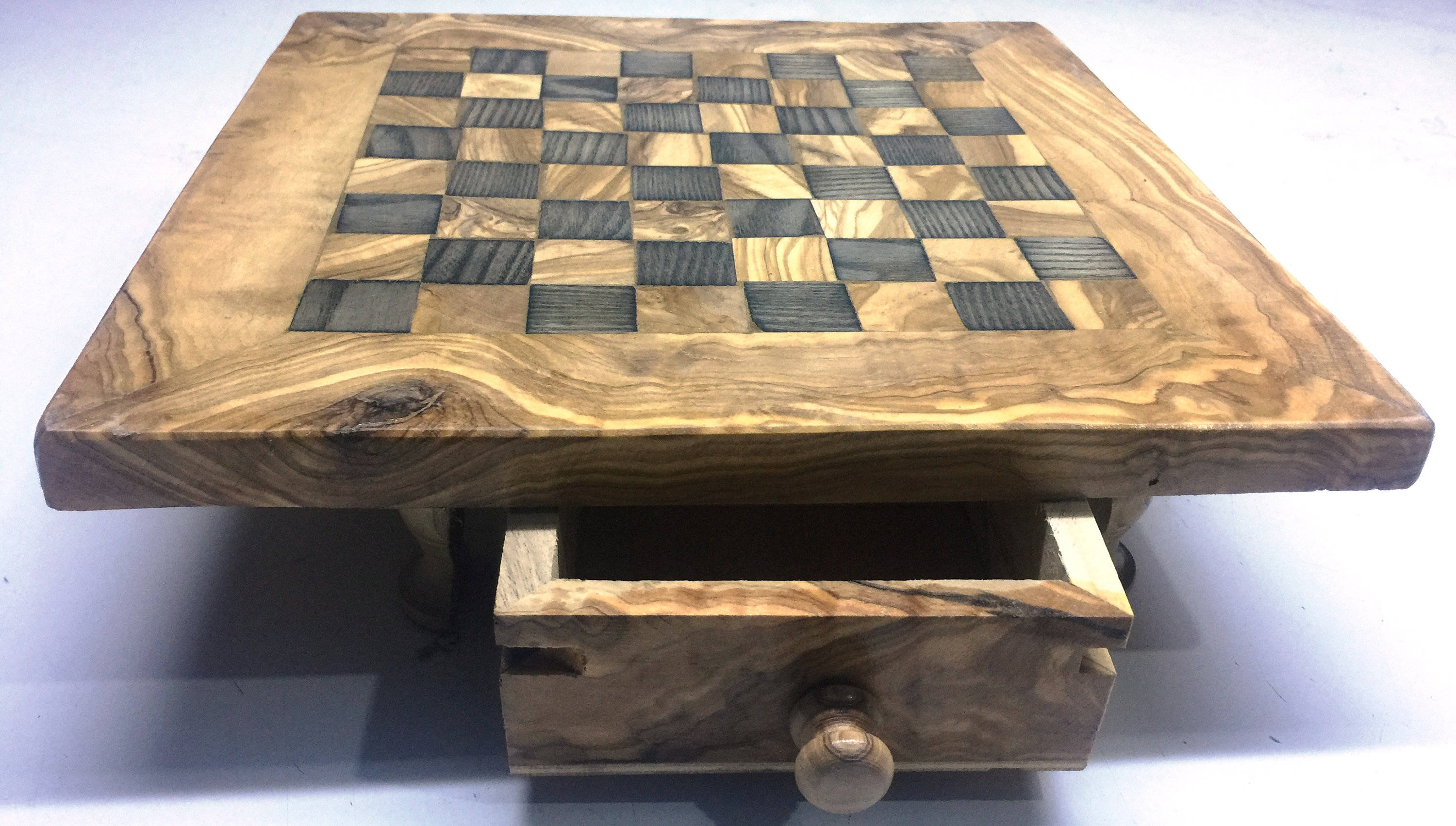 Cadeau pour papa et maman échiquier Jeu d/'échecs carré en bois d/'olivier 45 cm