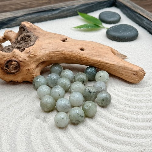 Lot de 20 perles naturelles labradorite grise 8mm