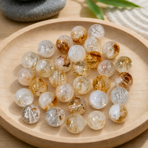 Lot de 30 perles rondes en cirine naturelle 6mm