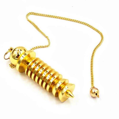 1 pendule égyptien isis osiris en métal - pendule divinatoire - cuivre doré - pendentif - avec chaîne dorée (pm-egio02)