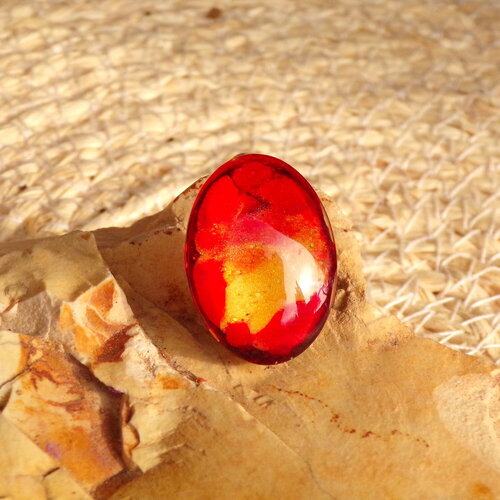 Cabochon ovale verre bombé 2.5 cm x 1.8 cm (&quot;0.98 x &quot;0.70) / coloration artisanale / cabochon  pour création bijoux / multicolore n 4