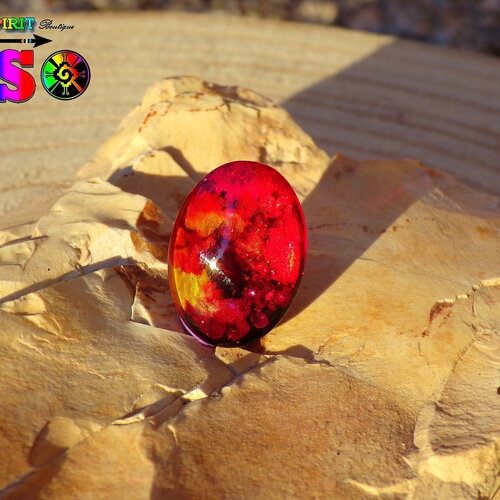 Cabochon ovale verre bombé 2.5 cm x 1.8 cm (&quot;0.98 x &quot;0.70) / coloration artisanale / cabochon ethnique / pour création bijoux / multicolore