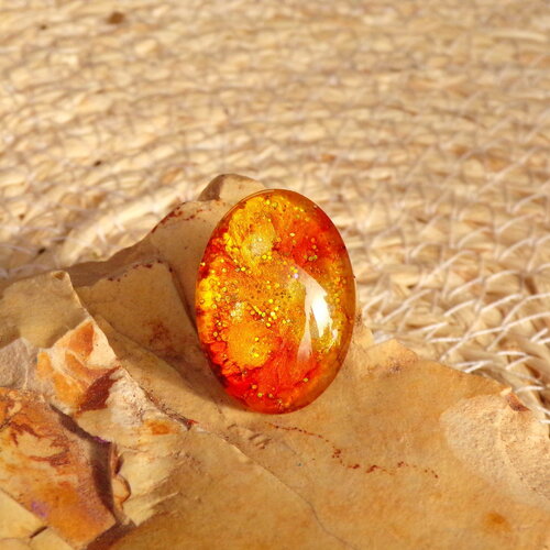 Cabochon ovale verre bombé 2.5 cm x 1.8 cm (&quot;0.98 x &quot;0.70), coloration artisanale, cabochon  pour création bijoux, multicolore n 5