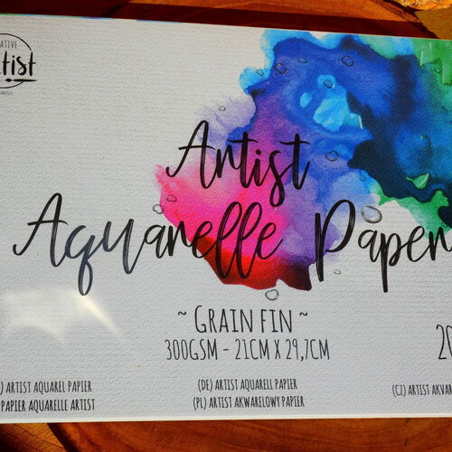 Bloc de papier aquarelle 300 gr format a4 - papier blanc épais aquarellable 20 feuilles - aquarelles et peintures - qualité professionnelle