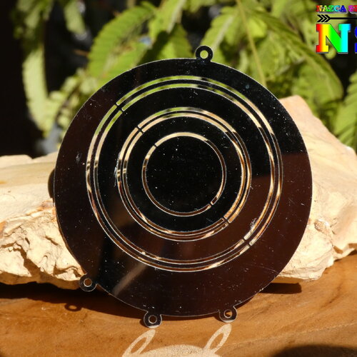 2 grands connecteurs estampes ciselées disque solaire acier inoxydable de 5.5 cm, argent brillant, trou de liaison 1.3 mm