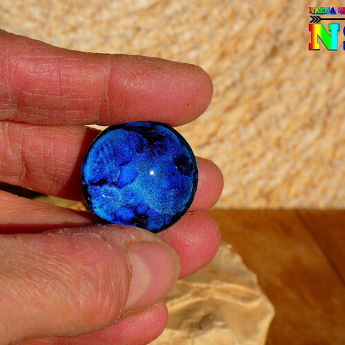 Cabochon rond en verre bombé de 2.5 cm (&quot;0.98 ) - création artistique fait main -  cabochon multicolore iridescent pour création bijoux