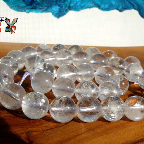 10 grandes perles de 10 mm en cristal de roche grade a -  origine france - perles création bijoux et lithothérapie