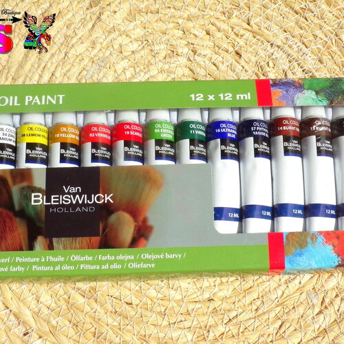 Boite de 12 tubes 12 ml peintures à l'huile qualité professionnelle - oil paint 12 couleurs haute densité - fabrication u.e pays bas