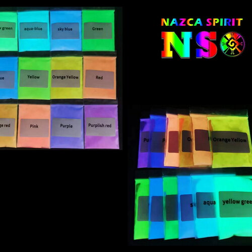 Poudre luminescente brille dans le noir, sachet zip de 5 gr de pigments, pigments pour résine epoxy, nail art, couleurs au choix