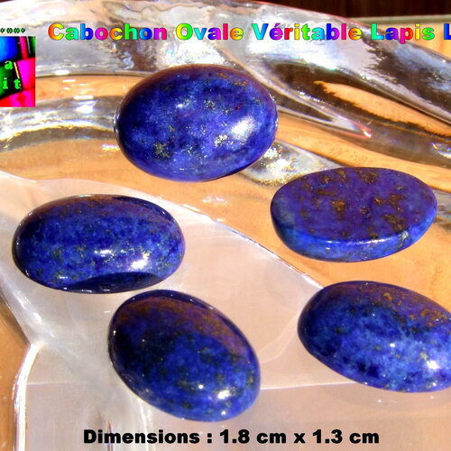 1 cabochon ovale de 1.8 cm en véritable lapis lazuli naturel -  pierre fine bleue - lapis lazuli d'afghanistan - pour création bijoux