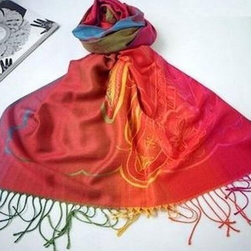 Etole-écharpe  multicolore fibre style pashmina / dim :  l 173 cm x l 70 cm