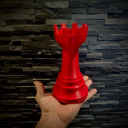 Vase tour d'échec rouge