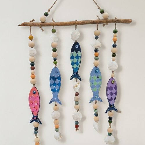Suspension déco poissons et coquillages
