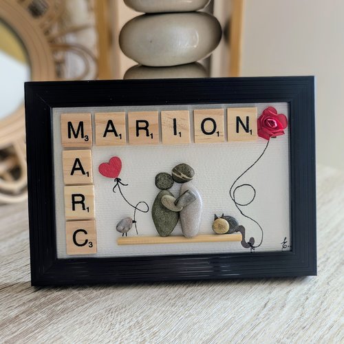 Cadre décoratif en lettre de scrabble marc&marion