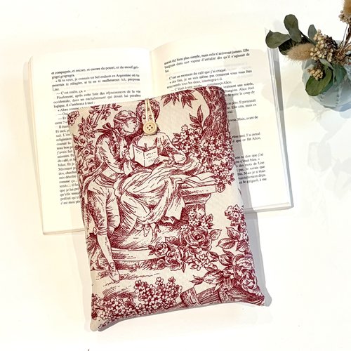 Pochette à livre toile de jouy