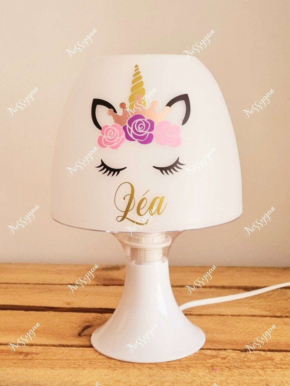 Lampe de chevet licorne - rose, Linge de maison et décoration