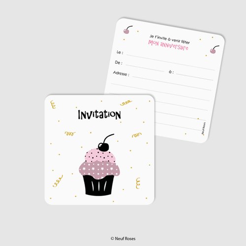 Carte Invitation Anniversaire Cupcake Un Grand Marche