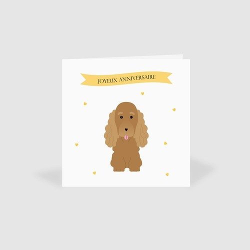 Carte Pochette Cadeau Anniversaire Chien Cocker Un Grand Marche